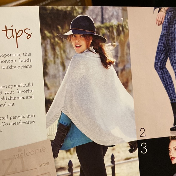 CAbi #3003  Gray Cowl Poncho-pull Over- Sweater, MD - Picture 2 of 6